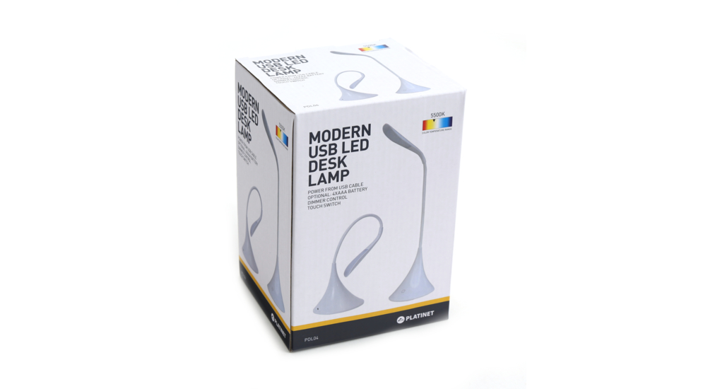 Lampa biurowa LED PDL04W USB biała