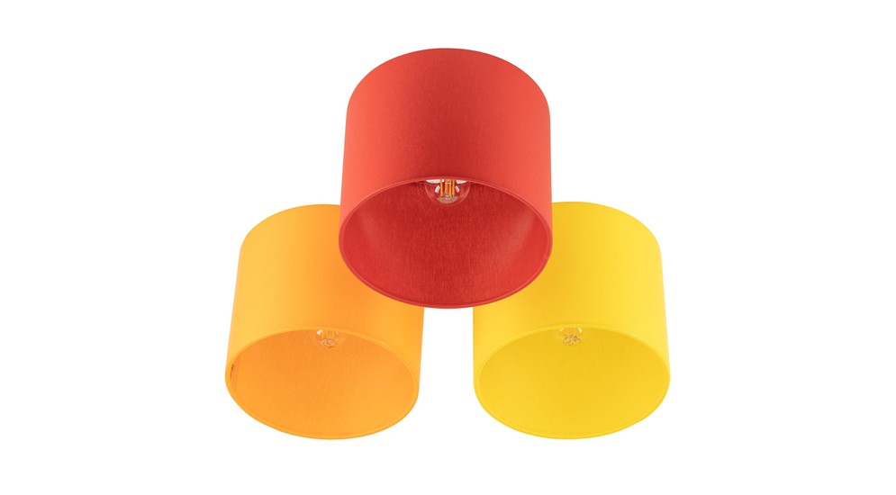 Lampa sufitowa 3 abażury żóło-pomarańczowa METIS