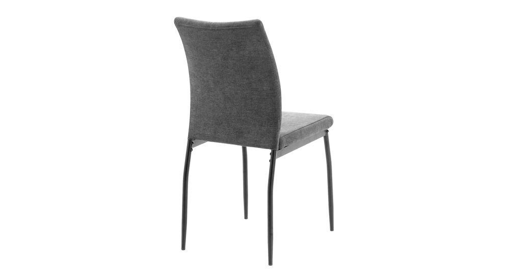 Krzesło tapicerowane szare, widok z tyłu.