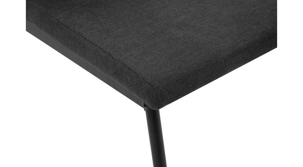 Krzesło tapicerowane czarne, detal.