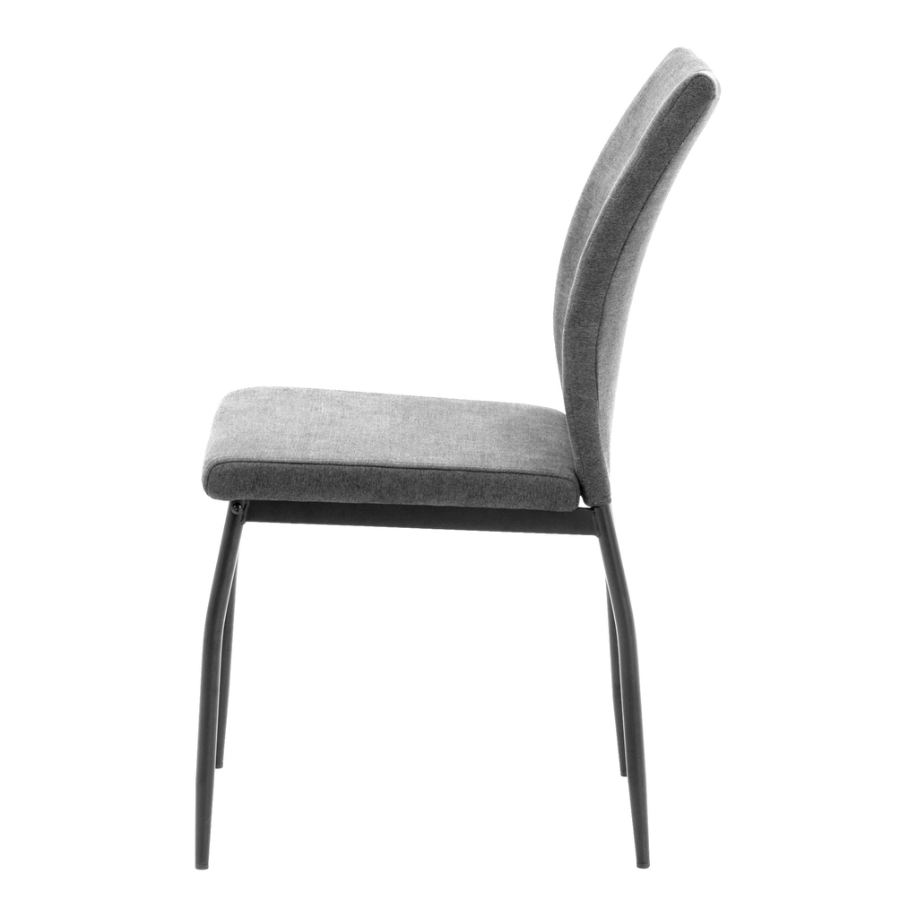 Krzesło tapicerowane szare, widok z boku.