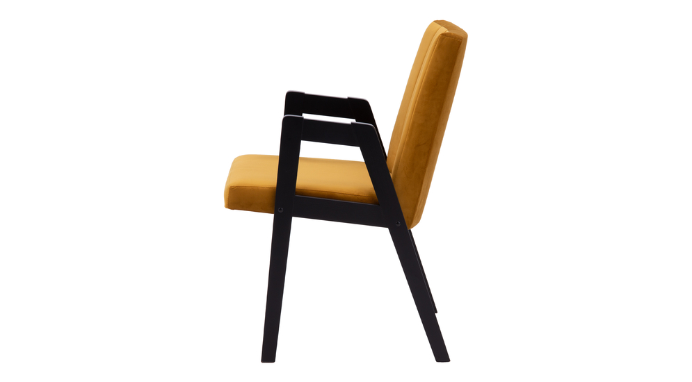 Krzesło tapicerowane VIGO, musztardowe