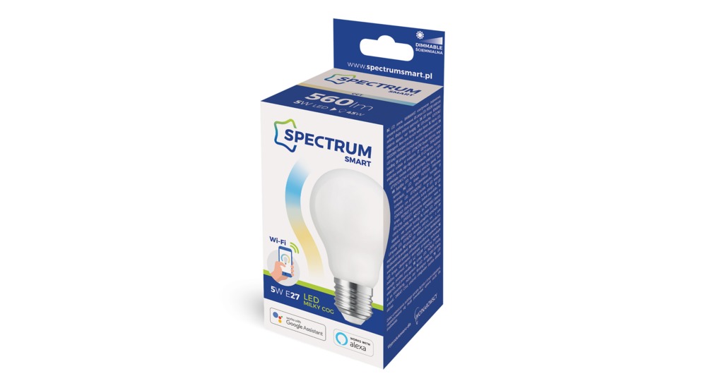 Żarówka LED E27 5W WI-FI GLS COG SPECTRUM SMART