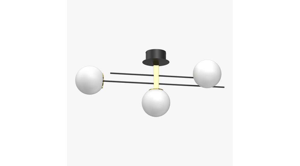 Lampa Sufitowa Klosze Kule Czarno Z Ota Satelit Iii Agata