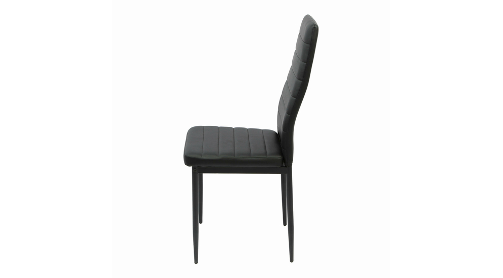 Krzesło tapicerowane ekoskóra czarne ADIMO