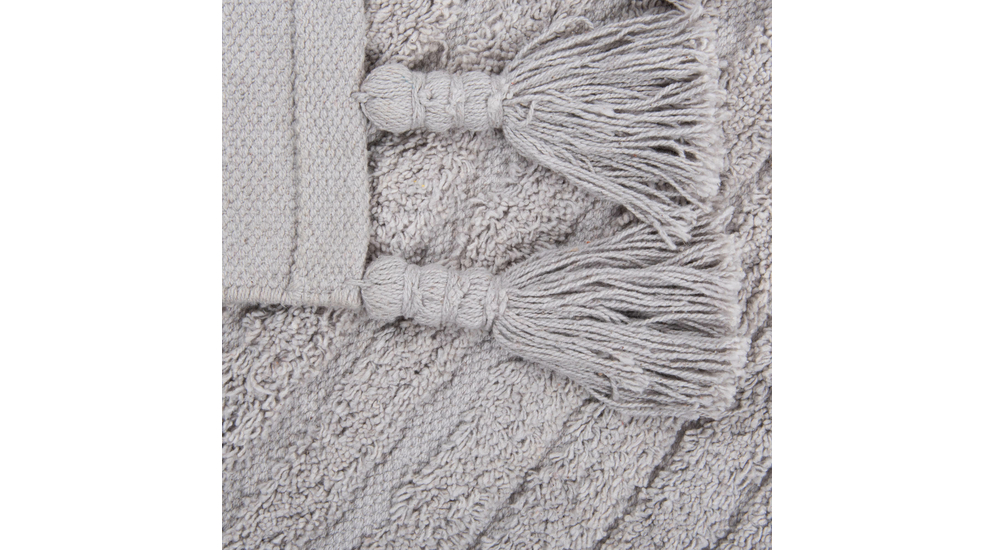 Dywan bawełniany z frędzlami szary BOHO 70x140 cm