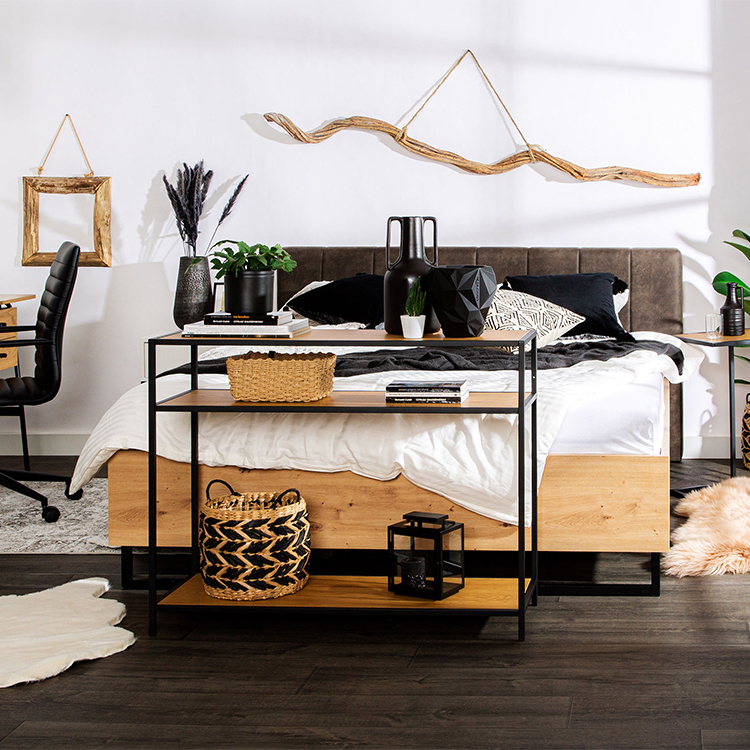 Aranżacja sypialni w stylu modern - biel i czerń
