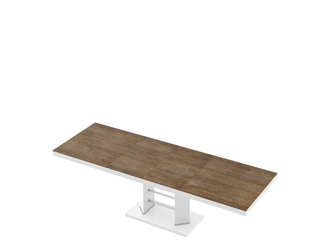 Stół rozkładany LINOSA LUX biały / nadruk efekt rdzy mat