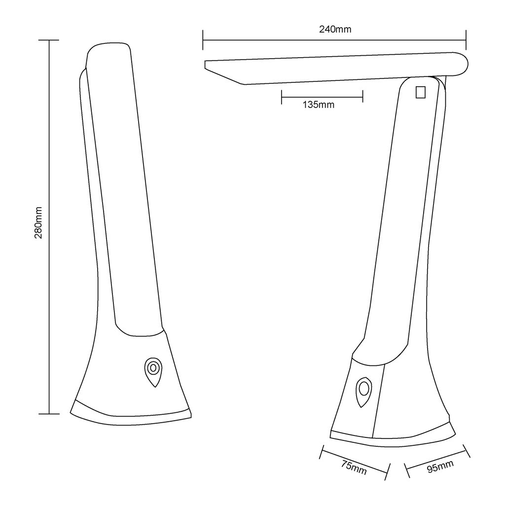 Lampa biurkowa LED nowoczesna składana czarna