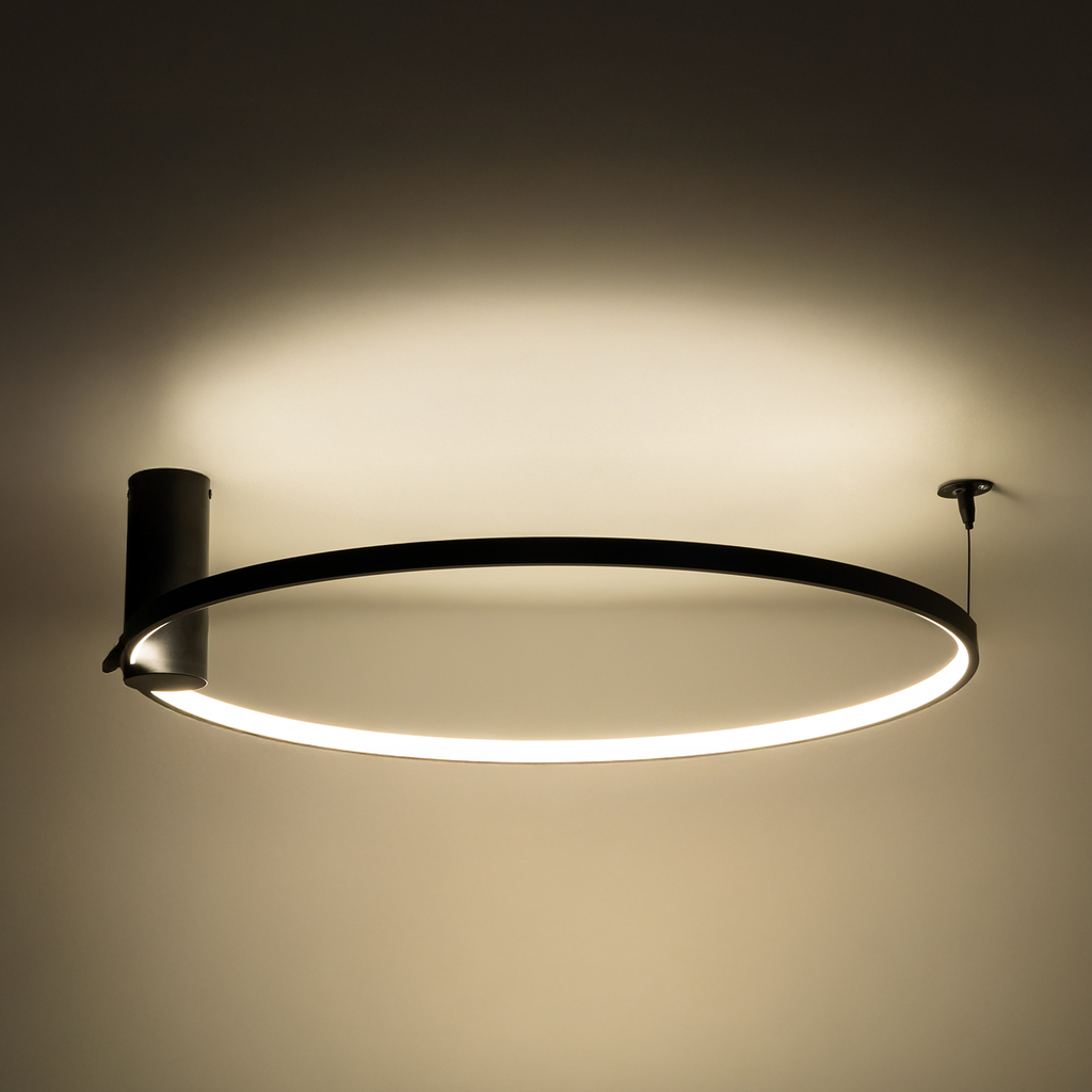 Lampa sufitowa LED pierścieniowa czarna HORIK 60 cm