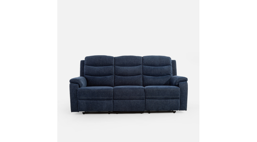 Sofa 3-osobowa z welurem w kolorze niebieskim