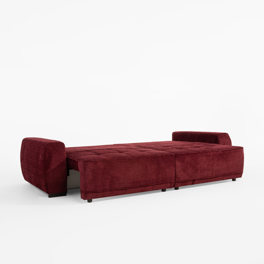 Sofa rozkładana bordowa MEGALOS