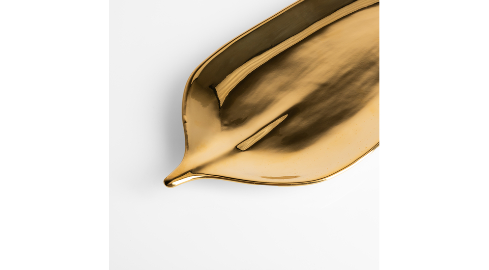 Patera dekoracyjna złota 38x16 cm 
