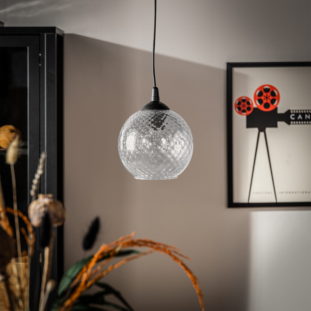 Lampa wisząca tranparentny klosz MIX fi 18 cm