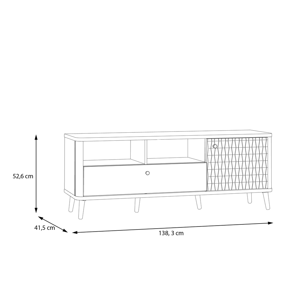 Szafka pod telewizor z ryflowaniem FIXSMILE 138.3 cm