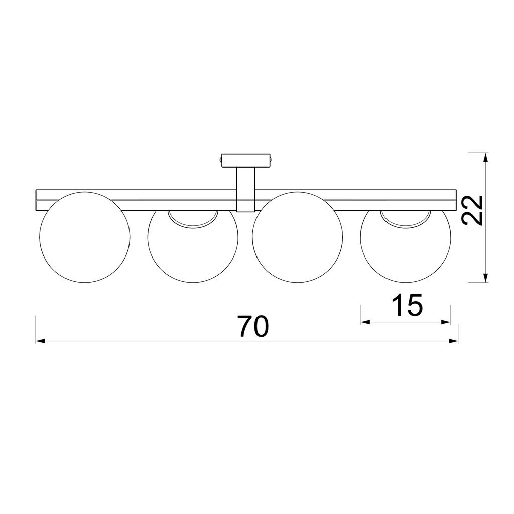 Lampa sufitowa 4 klosze kule czarno-złota IDRIS IV