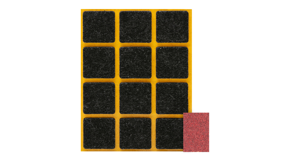 Podkładki pod meble czarne KWADRAT 2,8x2,8  cm