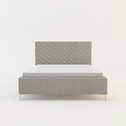 Łóżko welurowe tapicerowane z pojemnikiem PINO 160x200 cm