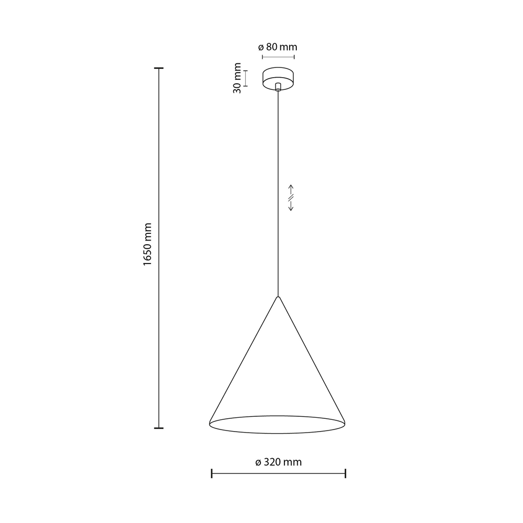 Lampa wisząca czarna CONO 1