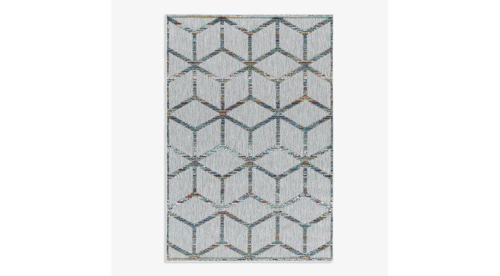 Dywan geometryczny BAHAMA 80x150 cm wykonany z przędzy polipropylenowej. 