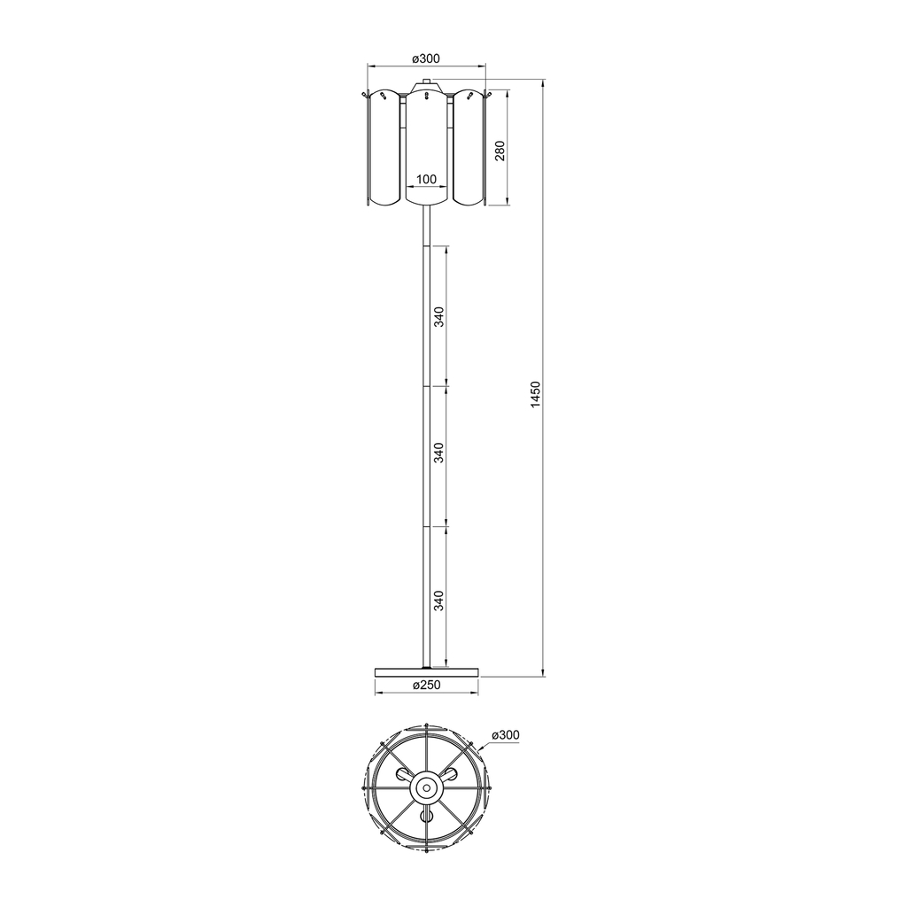 Lampa podłogowa dymione szkło czarna NIRA