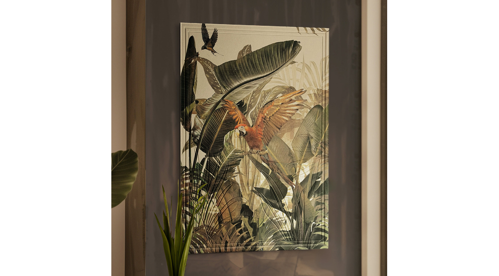 Obraz z papugą w dżungli