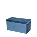Puf składany z pojemnikiem niebieski 76,5x38x37,5 cm