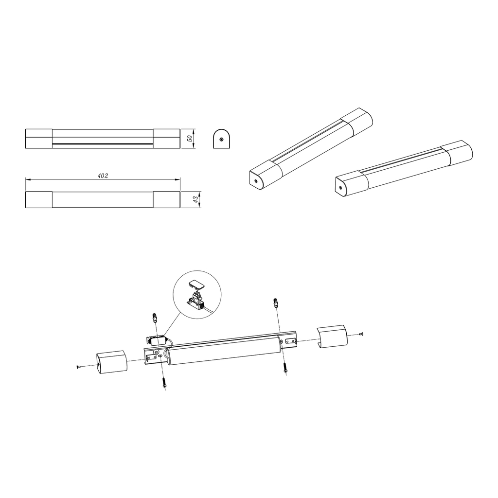 Kinkiet łazienkowy LED IP44 chrom PARKS 40,2 cm