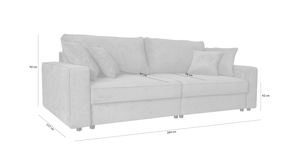 Sofa rozkładana 4-osobowa MARKOS grafitowa