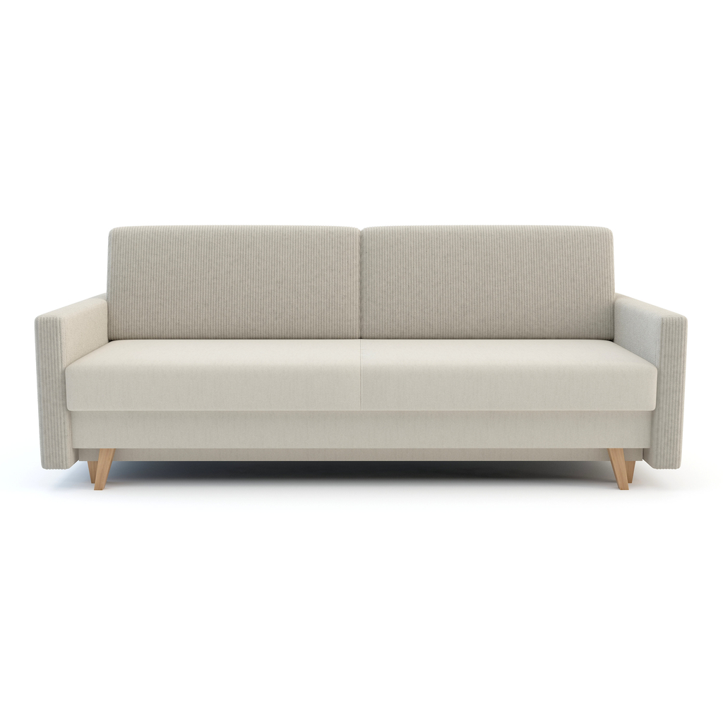 Sofa rozkładana 3-osobowa beżowa LISA