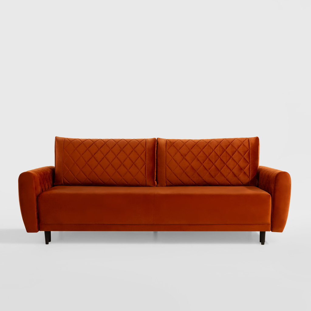 Sofa welurowa ruda ROMA