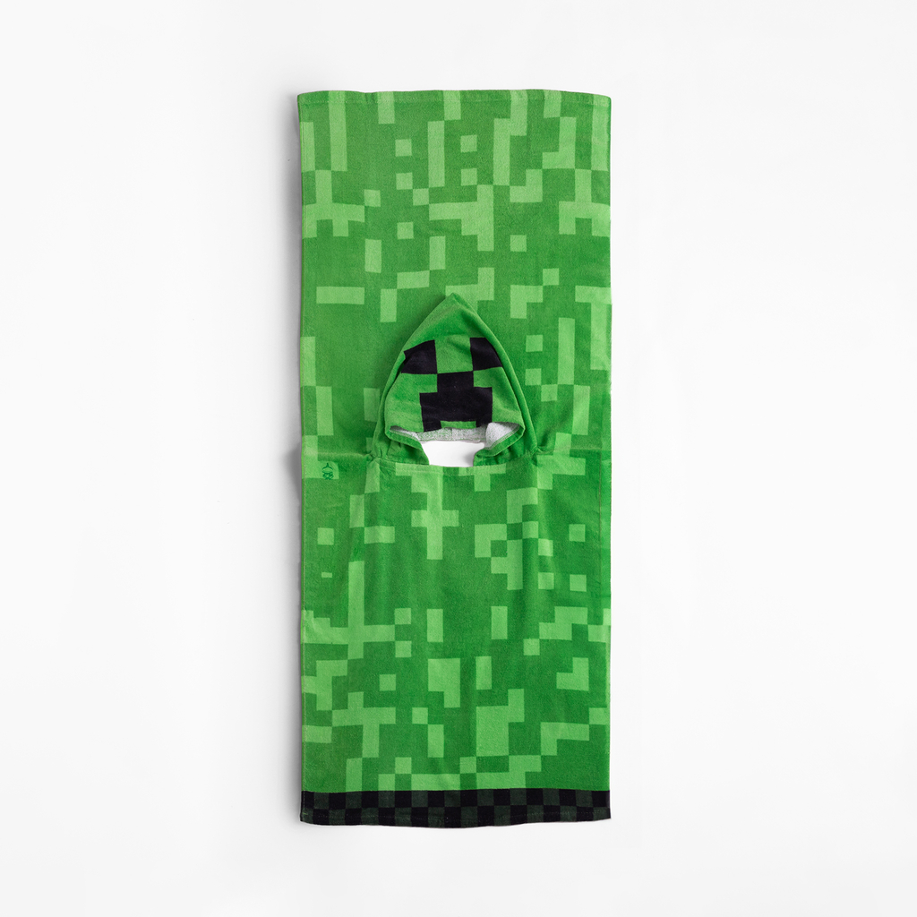 Poncho dla dziecka zielone MINECRAFT 50x115 cm