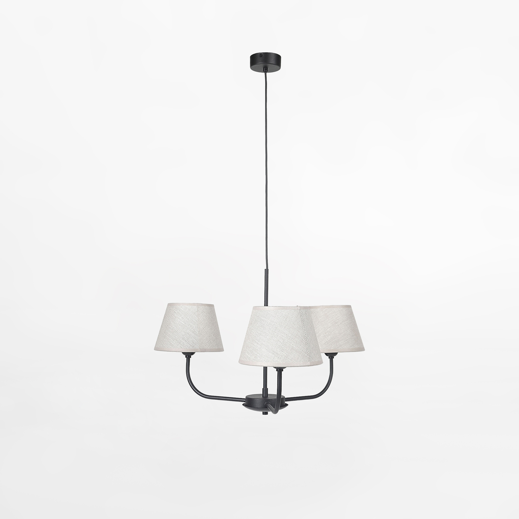 Lampa wisząca 3 abażury CHICAGO LINEN