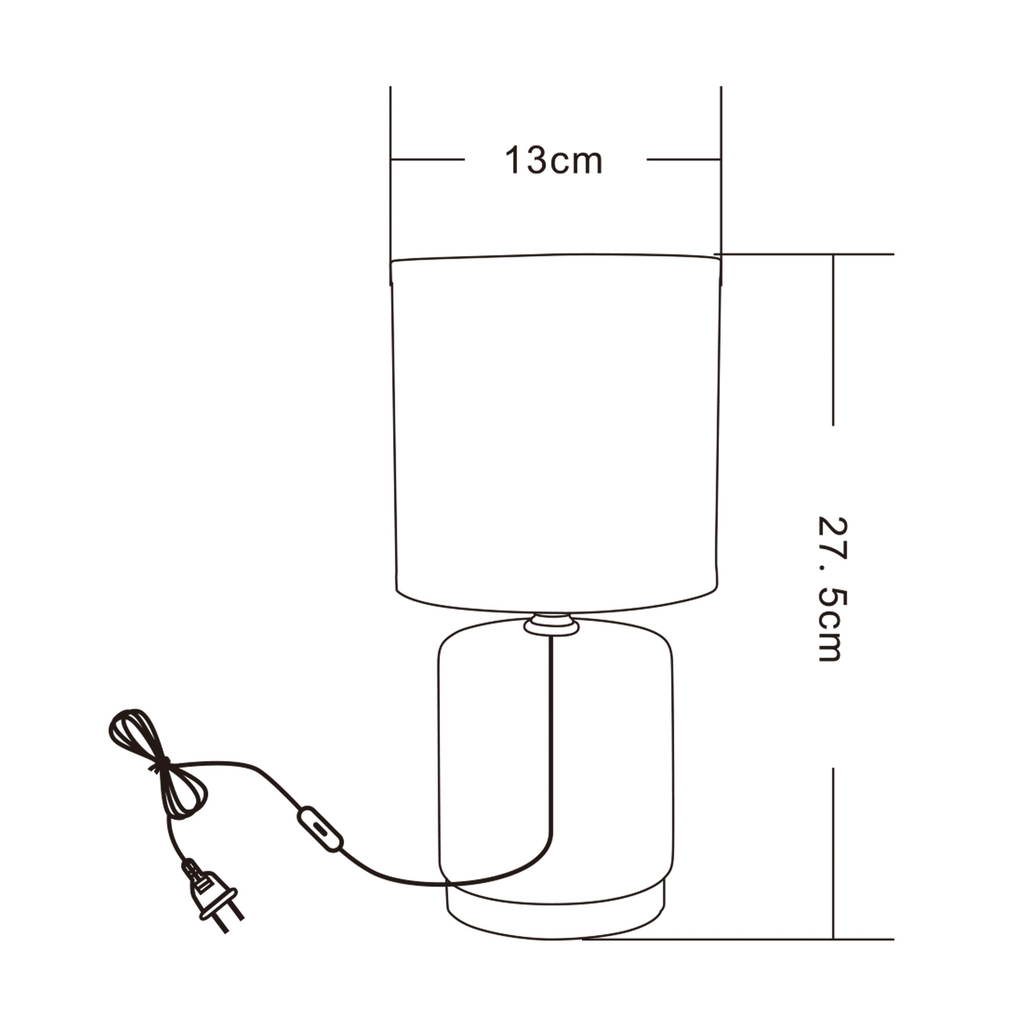 Lampa stołowa nocna biała 27,5 cm