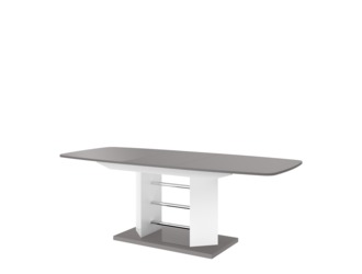 Stół rozkładany LINOSA 3 połysk szary / biały