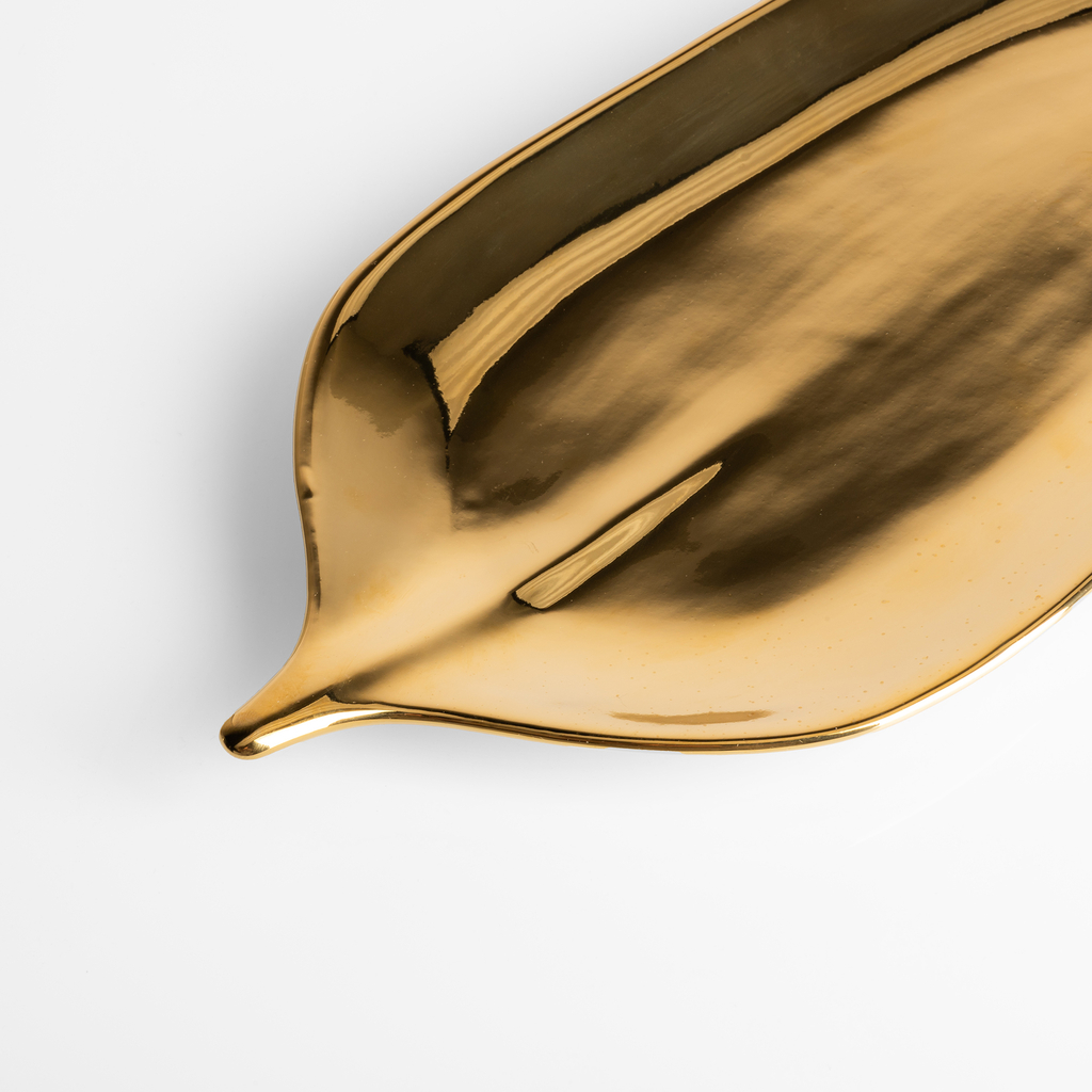 Patera dekoracyjna złota 38x16 cm 