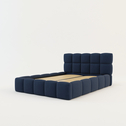 Łóżko tapicerowane boucle niebieskie CELINE 140x200 cm