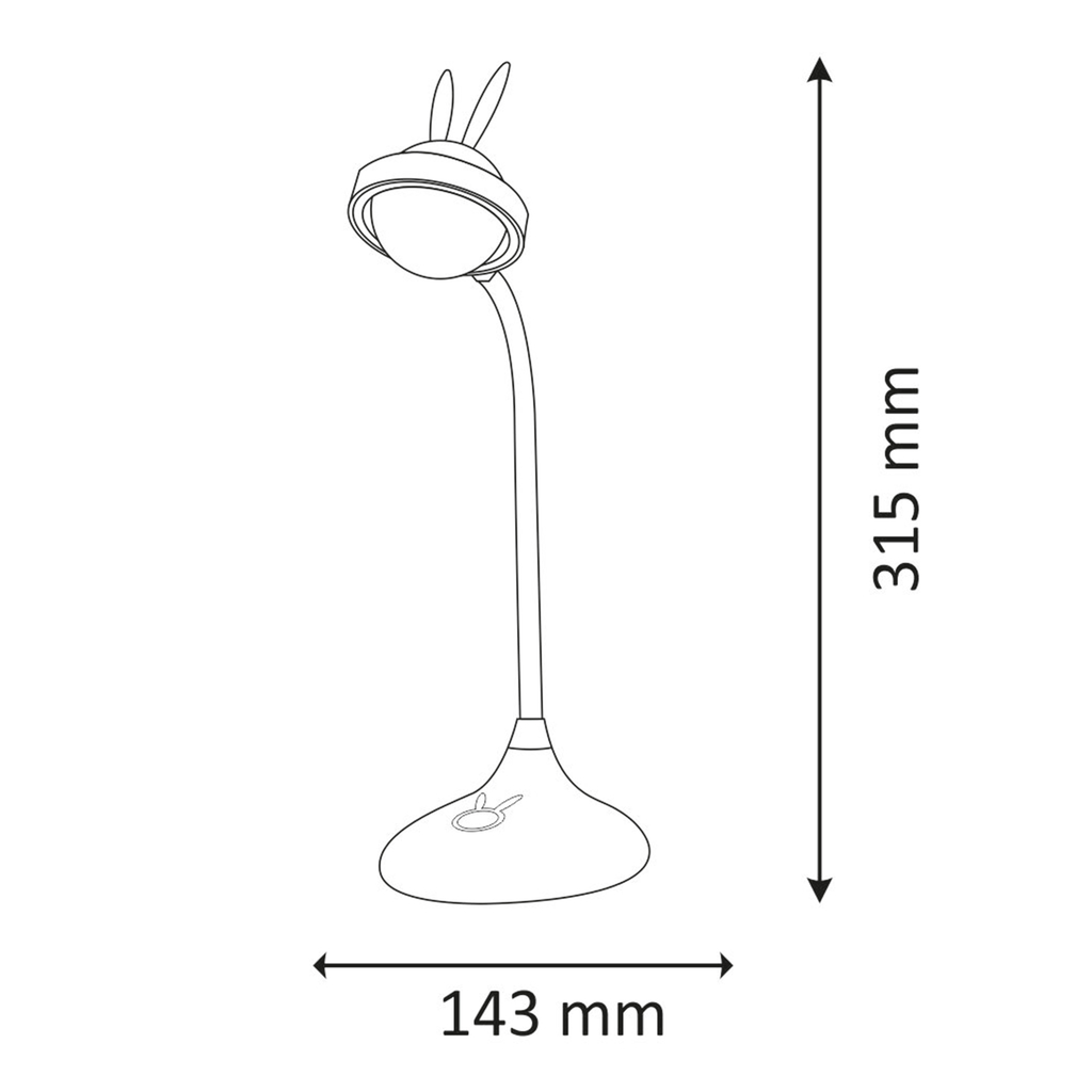 Lampa biurkowa dziecięca niebieska LED USB RABBIT