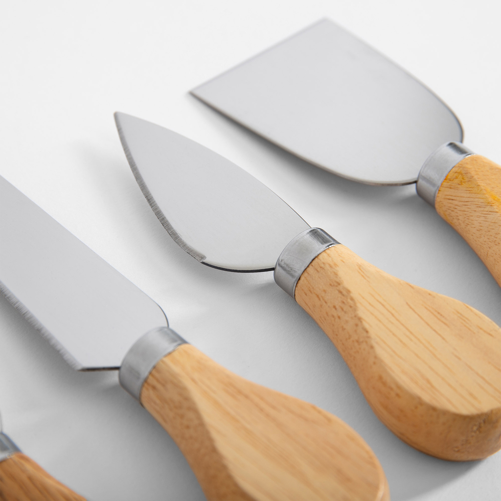 Noże do serów ze stali nierdzewnej ze drewnianą rączką
