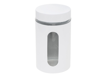 Pojemnik słoik szklany z metalową pokrywką biały JORIS 0,9 l