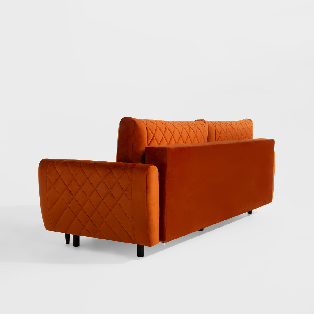 Sofa welurowa ruda ROMA