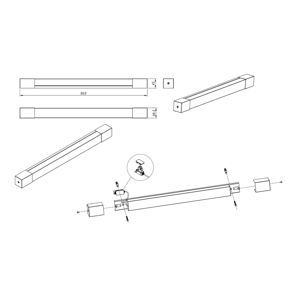 Kinkiet łazienkowy LED IP44 nikiel PARKS 60,2 cm