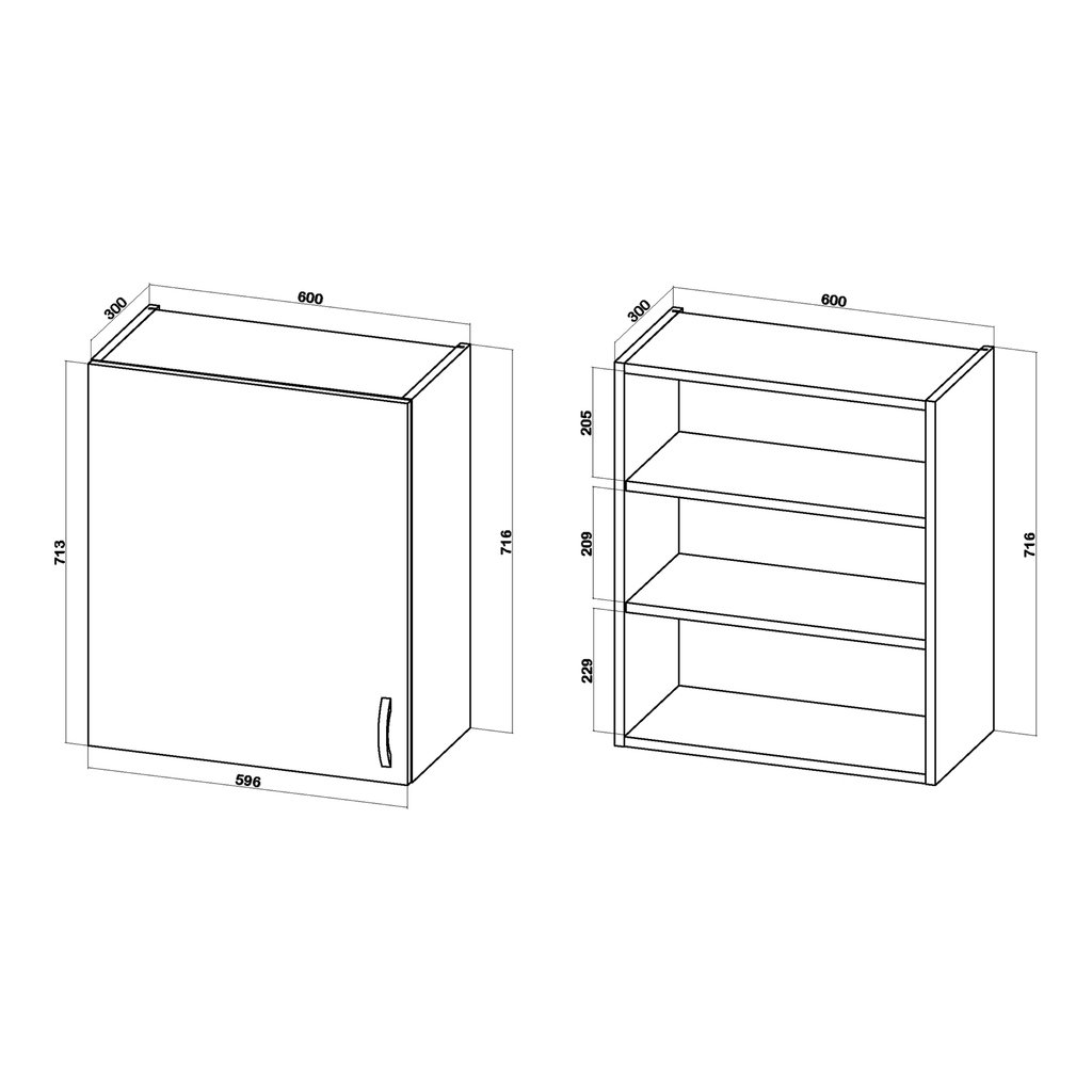 Szafka wisząca BASIC PLUS BP/G60 ramka szara