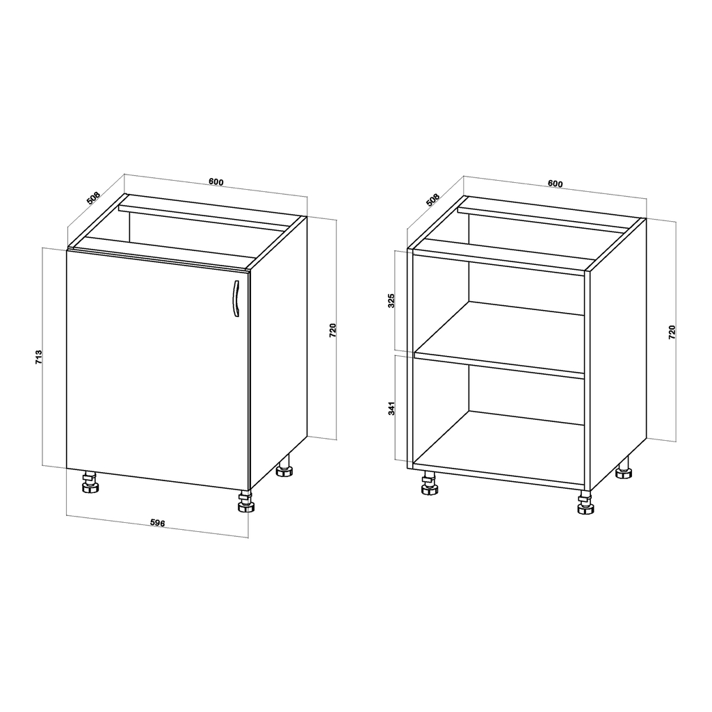 Szafka stojąca BASIC PLUS BP/D60 smoke green