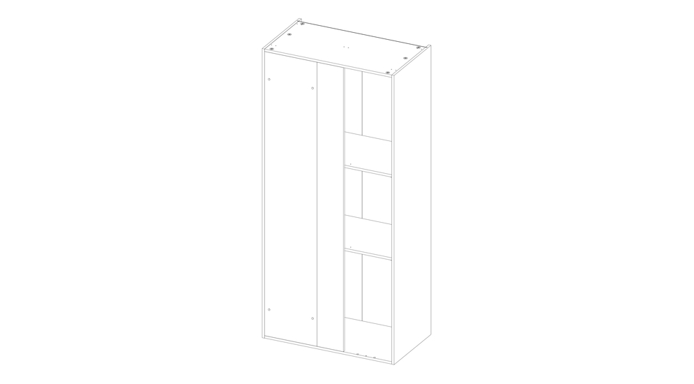 Korpus QUBIK słupek narożny 100x214,6 dębowy