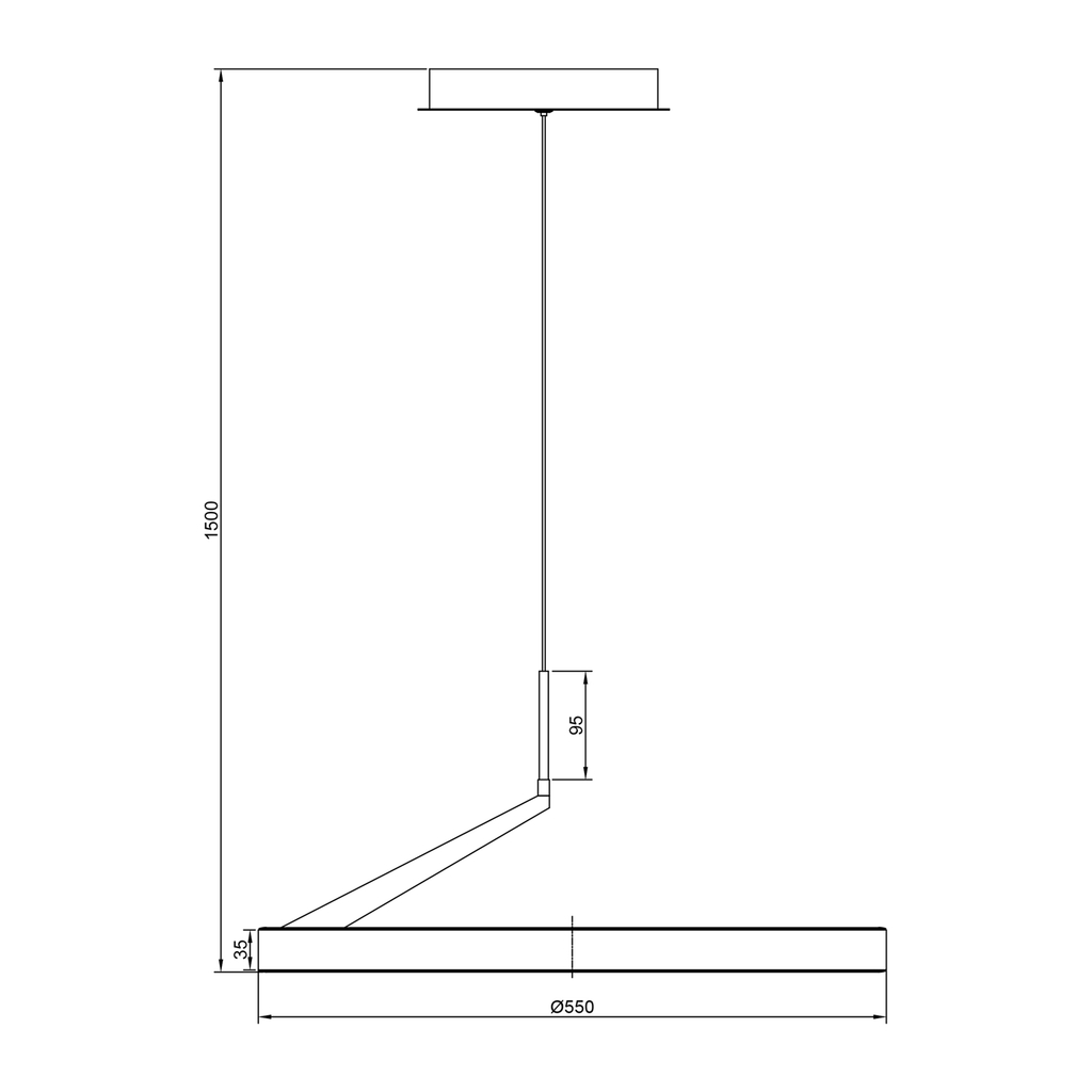 Lampa wisząca LED czarna MALU z pilotem