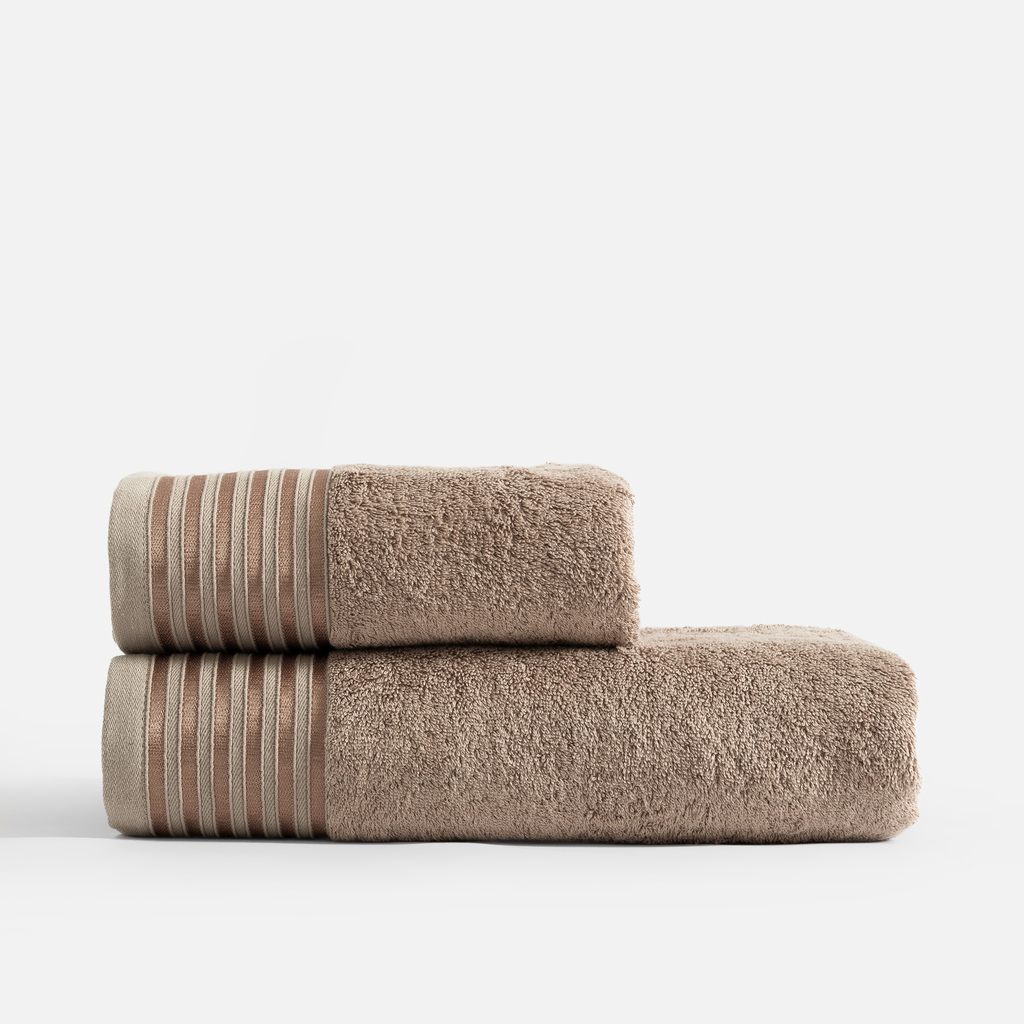 Ręczniki z bawełny w kolorze taupe