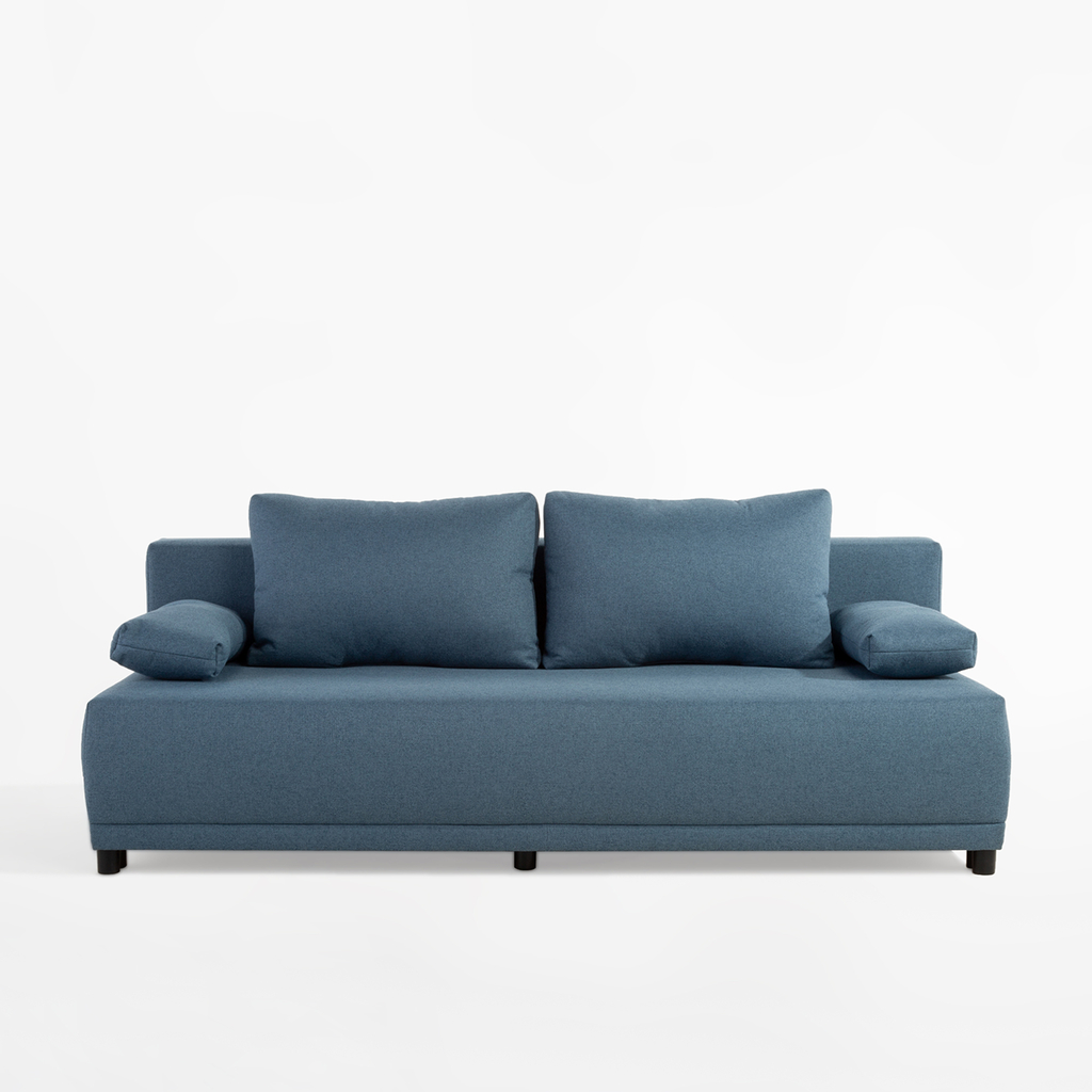 Sofa 3-osobowa tapicerowana w kolorze niebieskim