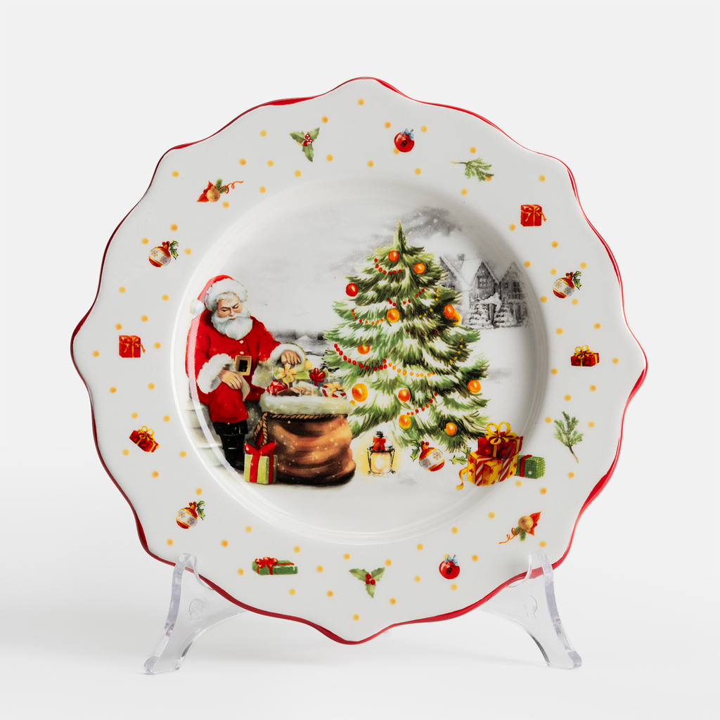 Talerzyk świąteczny ceramiczny SANTA 20 cm