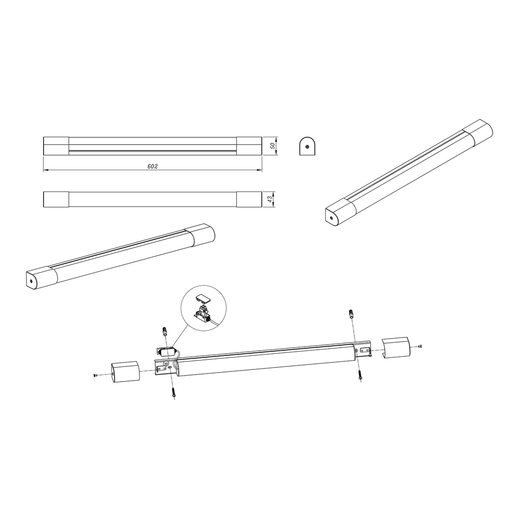 Kinkiet łazienkowy LED IP44 chrom PARKS 60,2 cm